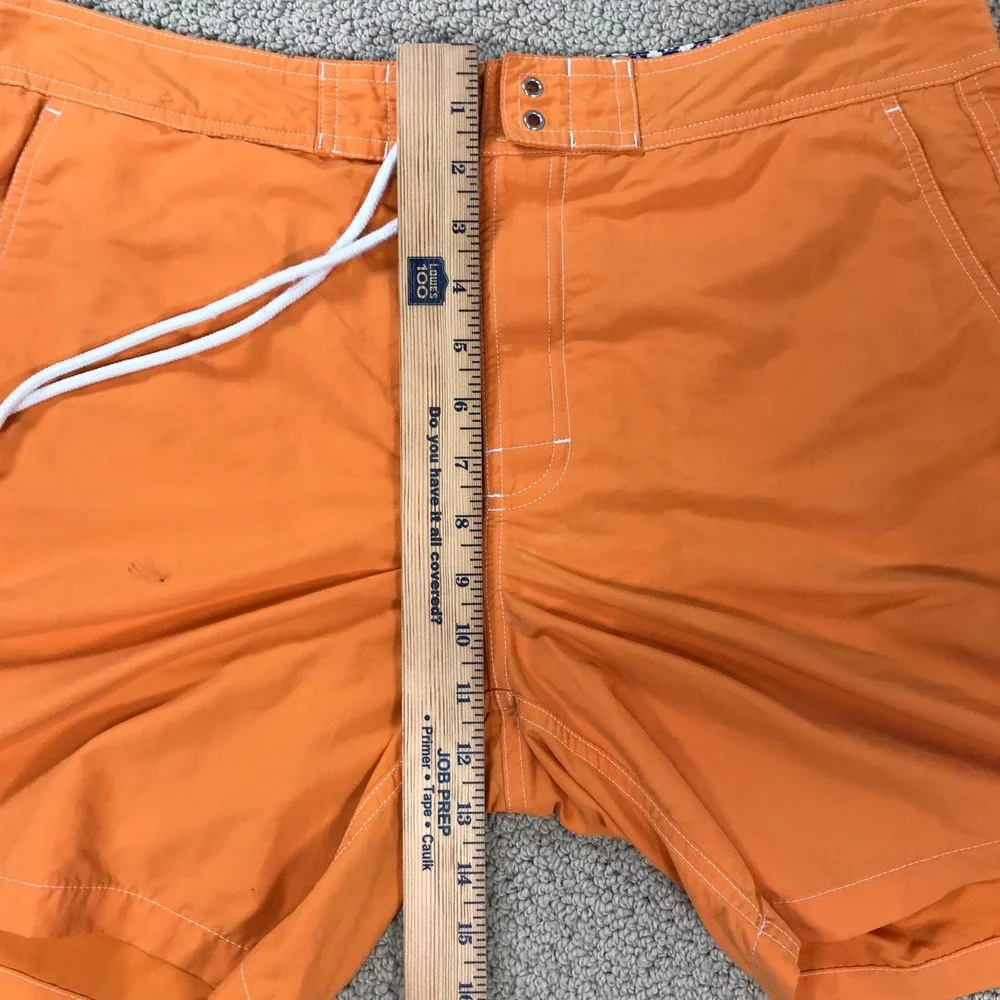 Bonobos Mens Board Shorts Orange Nylon Swim Trunks Size 34 Drawstring Mesh Lined